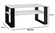 Topeshop MODERN 1P WHITE BLACK coffee/side/end table Coffee table Rectangular shape 2 leg(s)