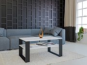 Topeshop MODERN 1P WHITE BLACK coffee/side/end table Coffee table Rectangular shape 2 leg(s)