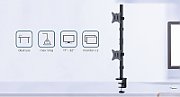 Gembird MA-D2-02 Adjustable 2-display vertical desk mount  17”-32”  9kg
