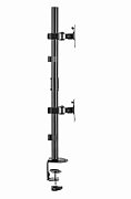Gembird MA-D2-02 Adjustable 2-display vertical desk mount  17”-32”  9kg
