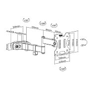 Maclean LCD monitor desk mount  VESA 75x75 and 100x100  17-32  9kg  MC-751N