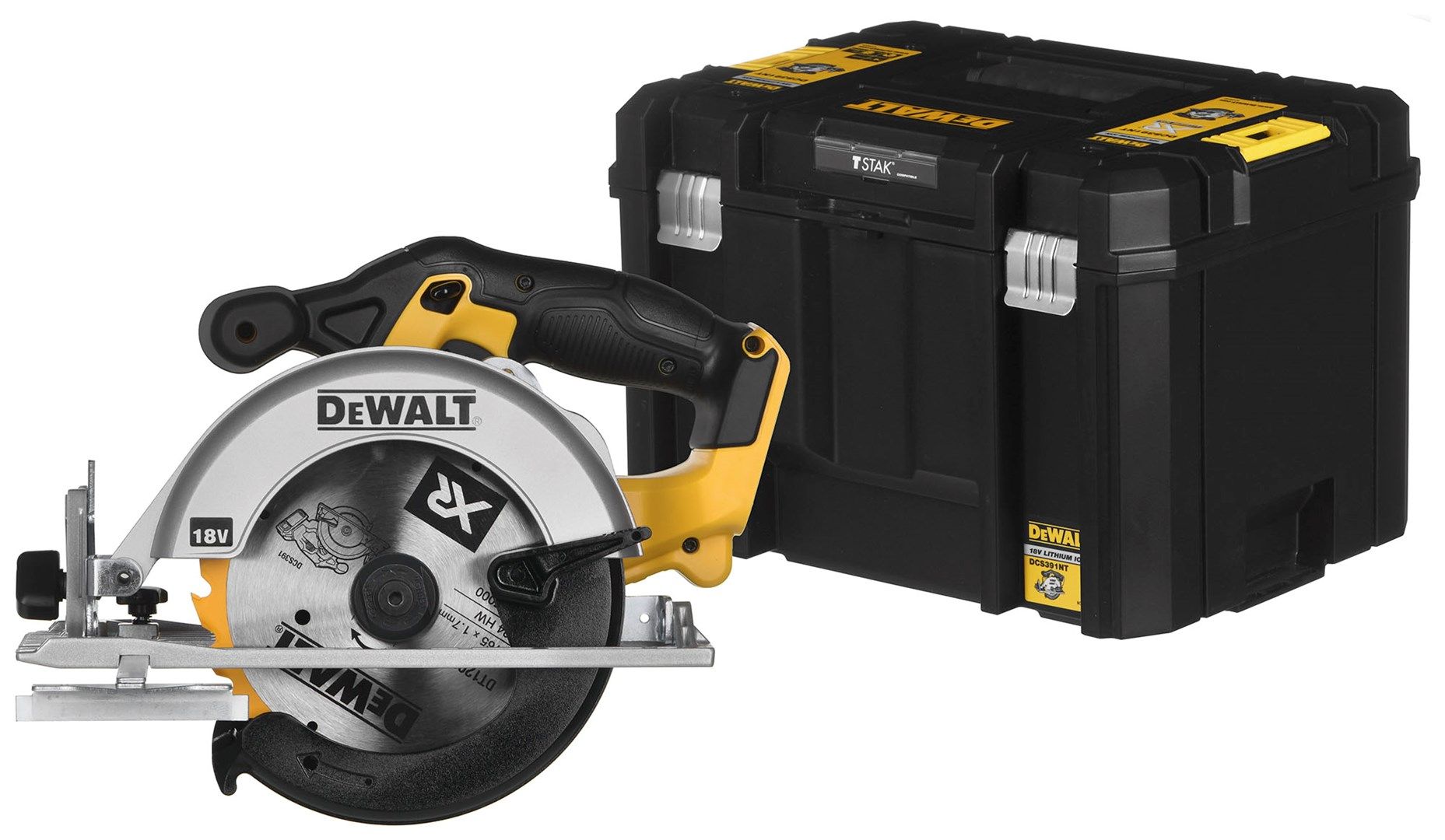 DeWALT DCS391NT circular saw Black Silver Yellow