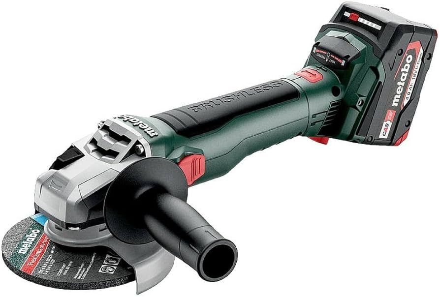 METABO. ANGLE GRINDER WB 18 LT BL 11-125 2x4 0Ah METABOX