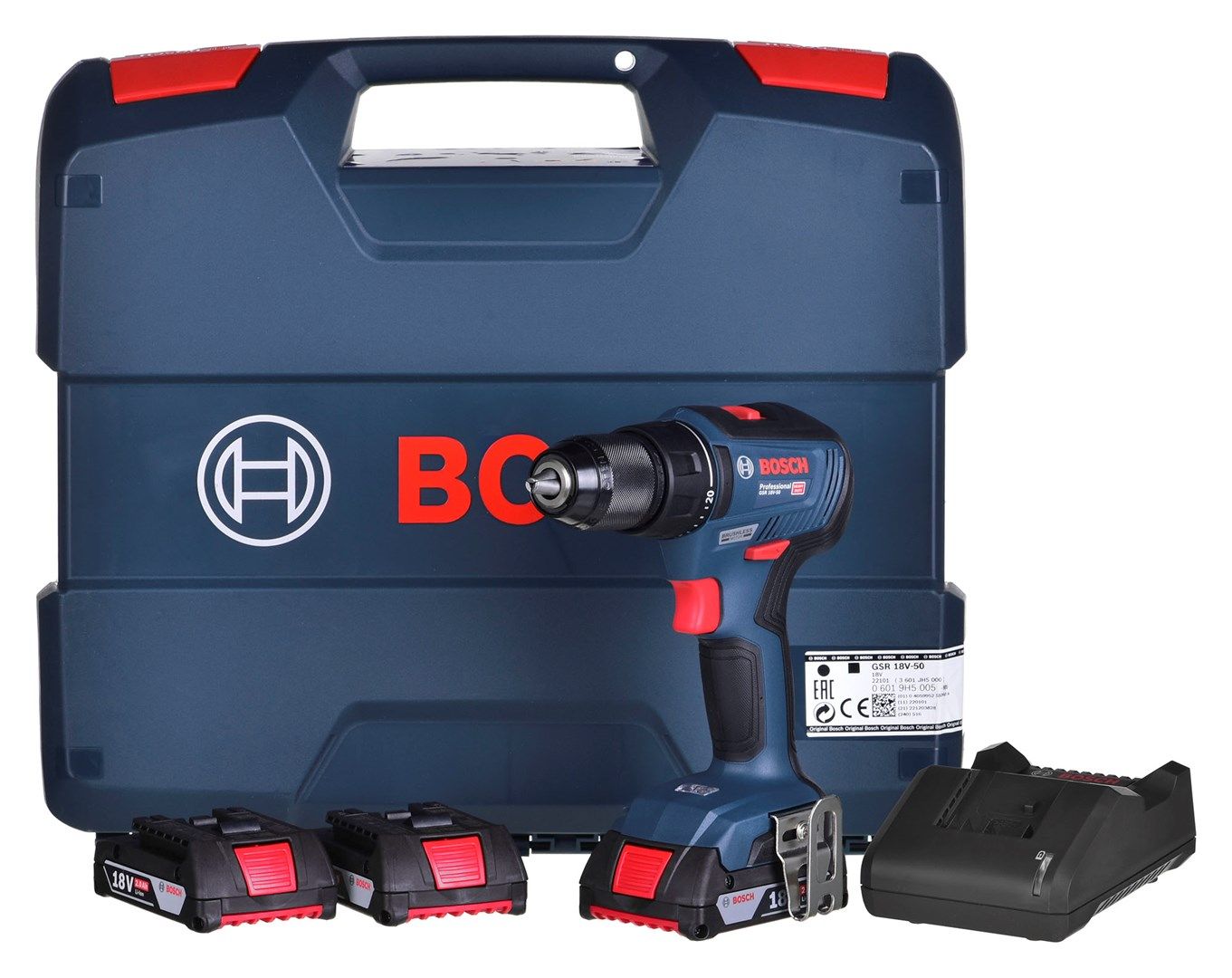 BOSCH DRILL DRIVER 18V 50/24Nm 3x2 0Ah BRUSHLESS GSR 18 V-50