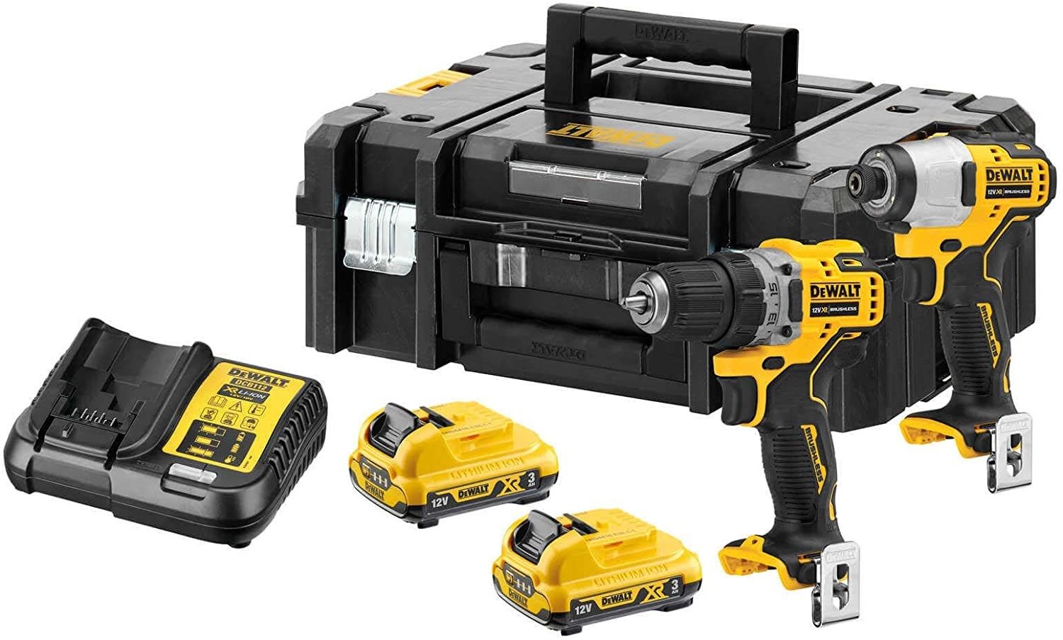 DEWALT ZESTAW COMBO 12V DCK2110L2T (DCD701+DCF801) 2x3 0Ah TSTAK II DCK2110L2T