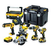 DEWALT. ZESTAW COMBO 18V DCD796+DCF887+DCS39+DCS331+DCL050) 3x5 0Ah TSTAK DCK551P3T