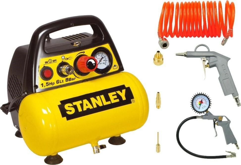 STANLEY OIL-FREE COMPRESSOR 6L + PNEUMATIC KIT