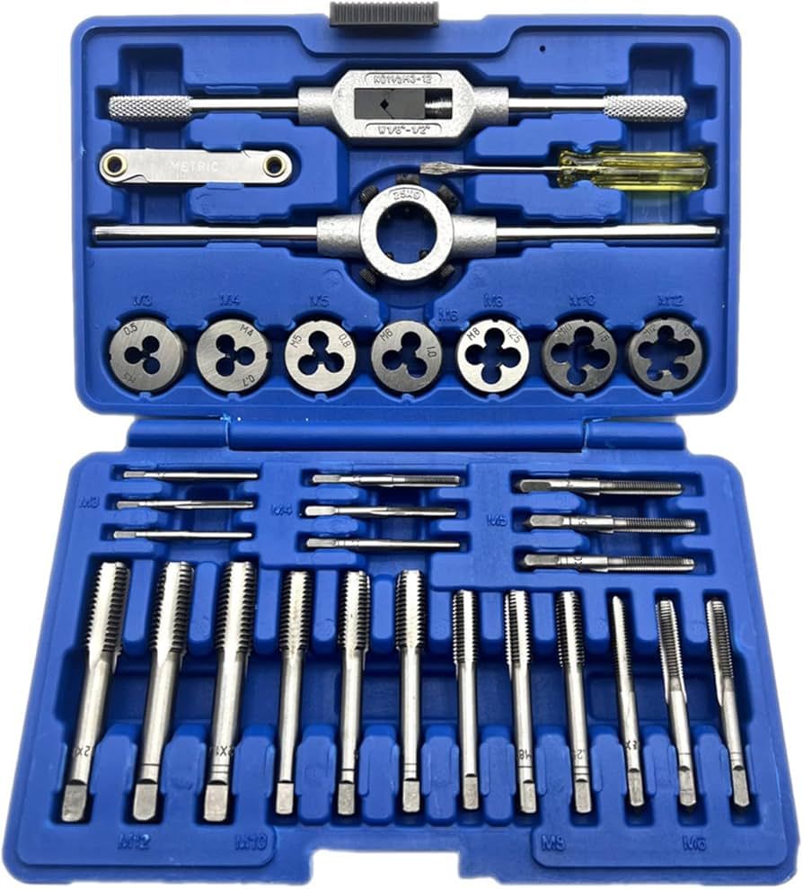 Dies and taps M3-M12  set of 32 HSS in a case