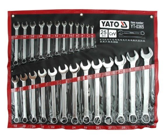 YATO SATIN COMBINATION SPANNERS 25 pcs. 6-32mm CASE 0365