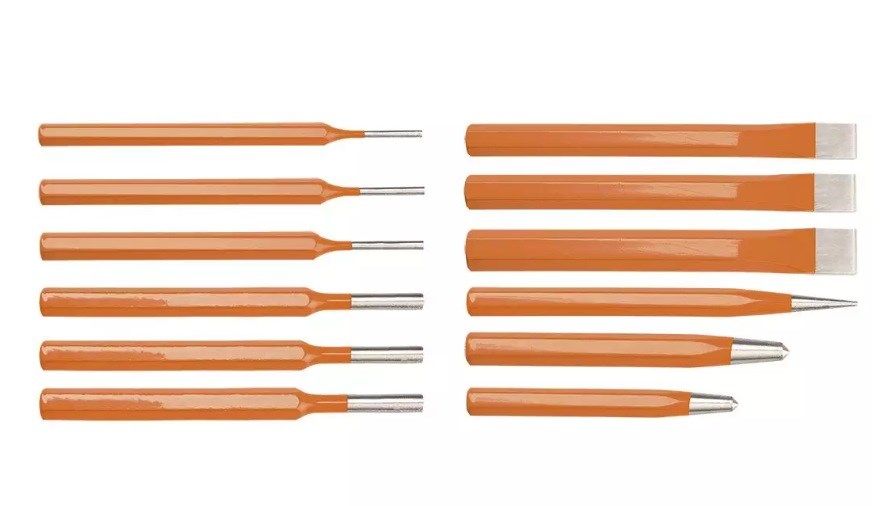 A set of punches  cutters and punches  12 pcs.