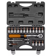 Neo Tools 1/4  bi-directional torque wrench  5-25NM  set of 21 pcs.