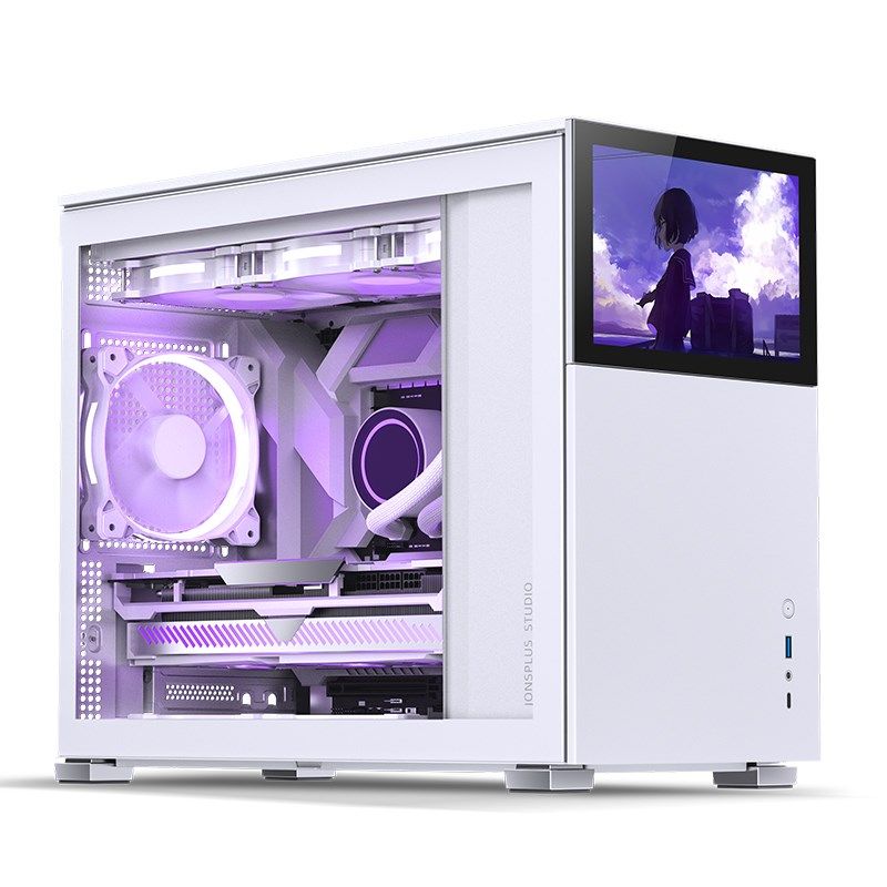 Jonsbo D31 Screen Micro-ATX Case  Tempered Glass - white