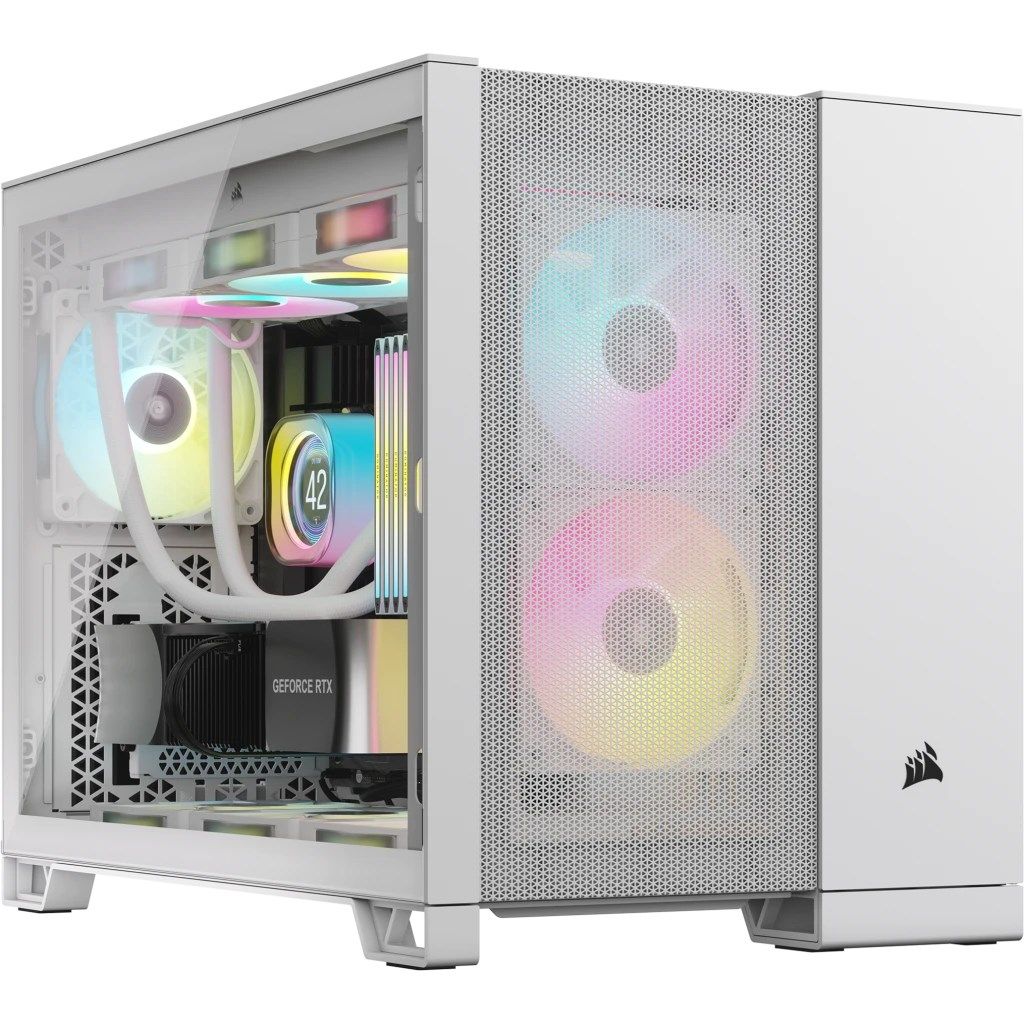 Corsair 2500D Airflow Micro-ATX Case  Tempered Glass - White