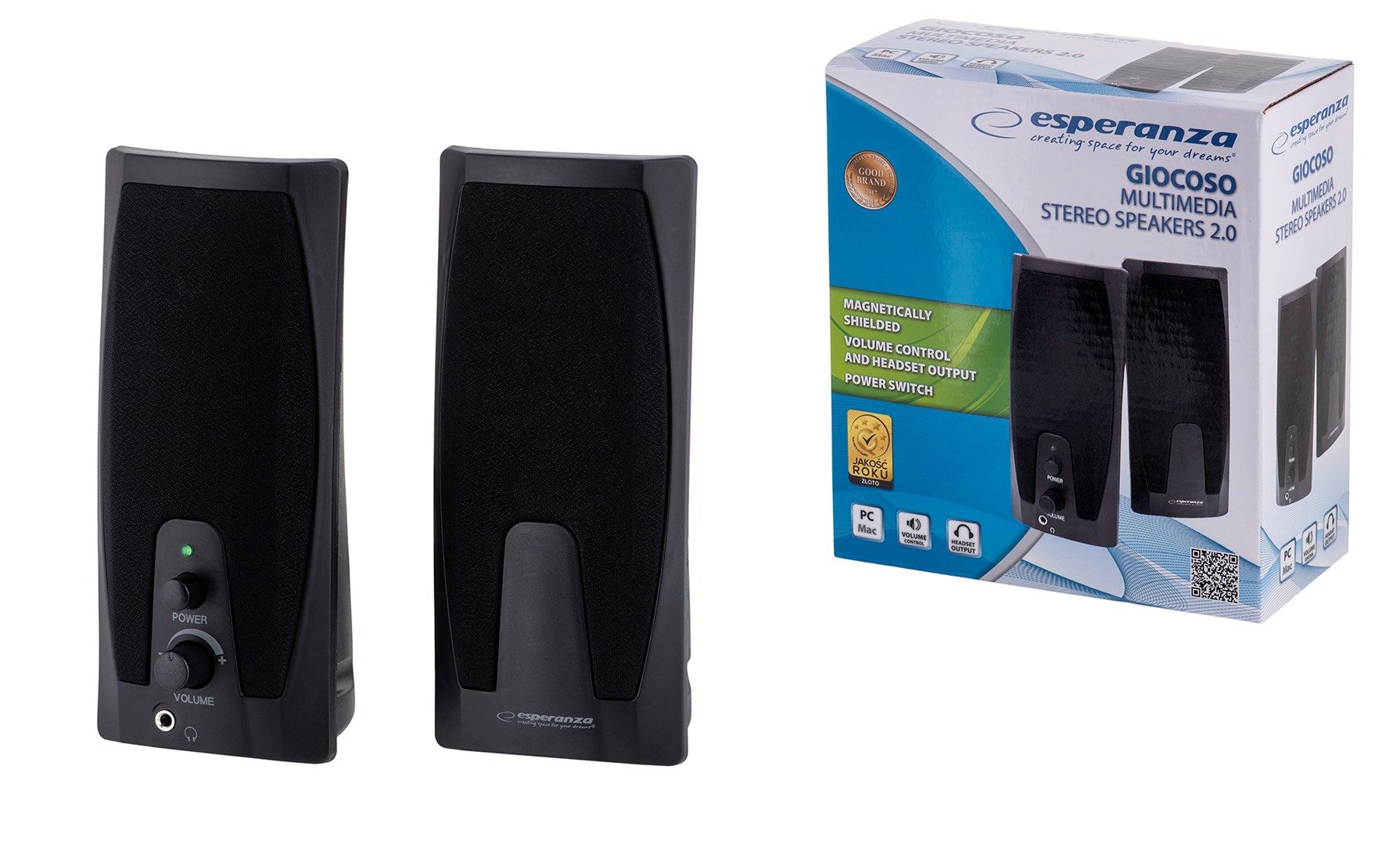 Esperanza EP110 loudspeaker 2-way 6 W Black Wired