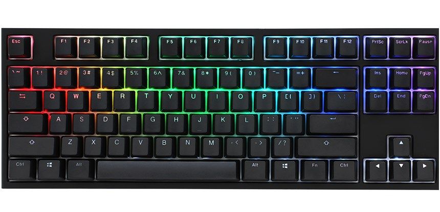 Ducky One 2 TKL PBT Gaming Keyboard  MX-Brown  RGB LED - Black