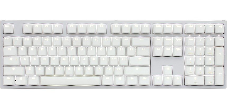 Ducky One 2 White Edition PBT Gaming Keyboard  MX-Black  White LED - White