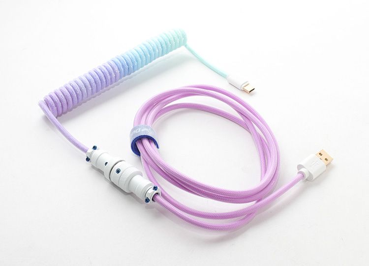 Ducky Premicord Azure Coiled Cable  USB Type-C to Type-A - 1.8m