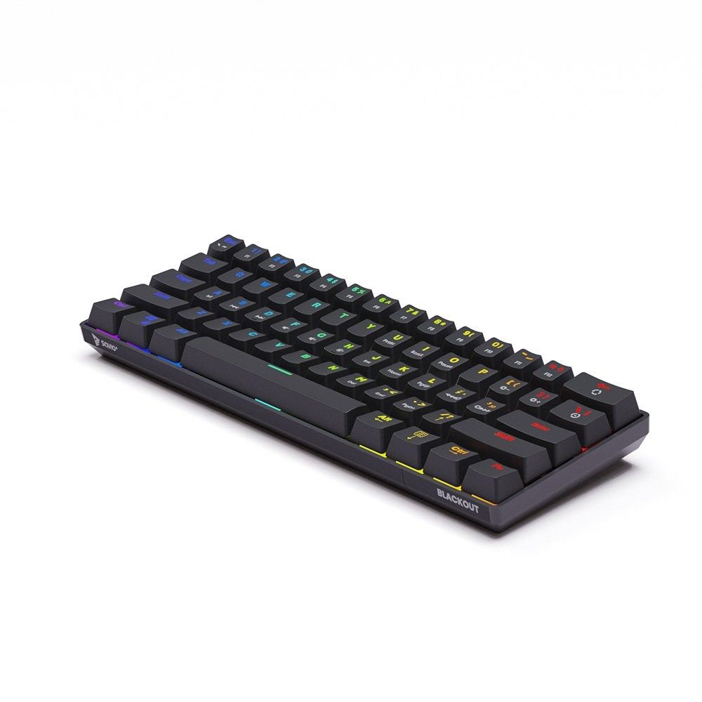 SAVIO Mechanical Keyboard BLACKOUT Blue (Outemu Blue)  black