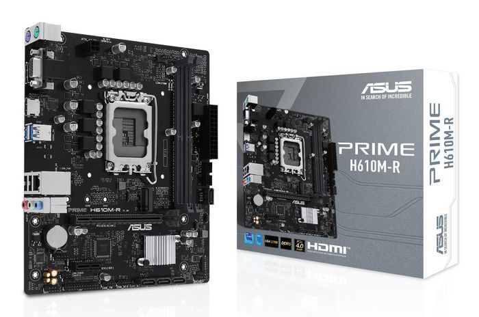 Asus | PRIME H610M-R-SI | Processor family Intel | Processor socket LGA1700 | DDR5 | Number of SATA connectors 4