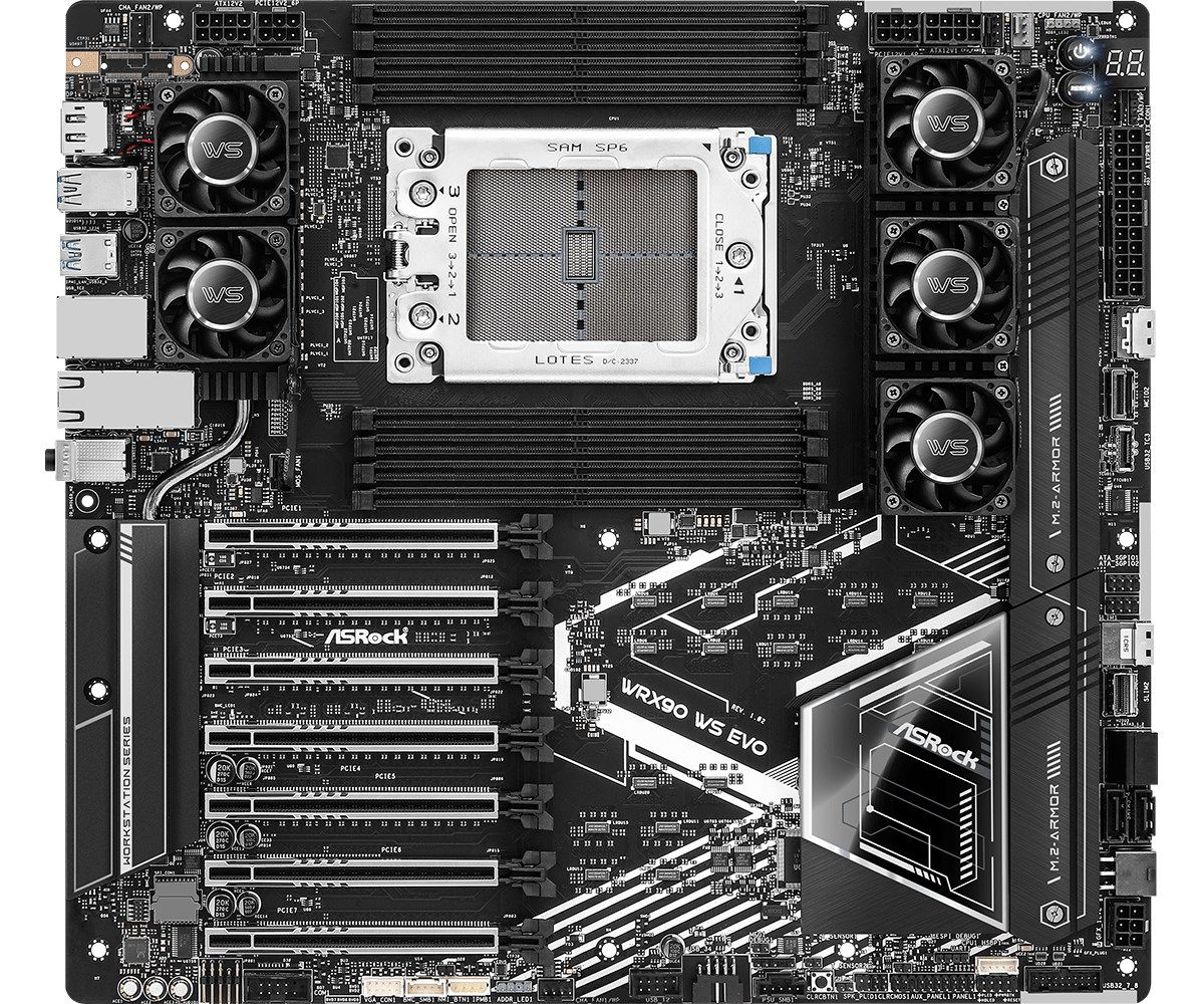 Asrock WRX90 WS EVO motherboard AMD WRX90 Socket sTR5 EEB