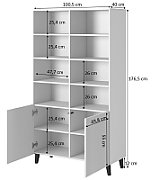 Shelving unit PAFOS 100x40x176.5 cm white matt