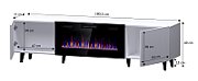 RTV cabinet PAFOS EF with electric fireplace 180x42x49 black matt