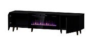 RTV cabinet PAFOS EF with electric fireplace 180x42x49 black matt