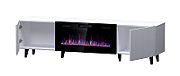 RTV cabinet PAFOS EF with electric fireplace 180x42x49 cm white matt