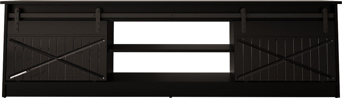 RTV GRANERO 200x56.7x35 black/black gloss cabinet