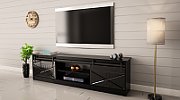 RTV GRANERO 200x56.7x35 black/black gloss cabinet