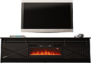 RTV GRANERO + fireplace cabinet 200x56.7x35 black/black gloss