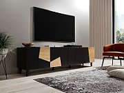 RTV cabinet ETNA 200x42x52 black matt + oak craft