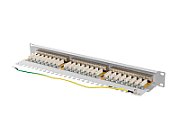 Patch panel Lanberg PPSA-1024-S, 19-inch, 1U, 24 prize RJ45 STP Cat.6a, gri