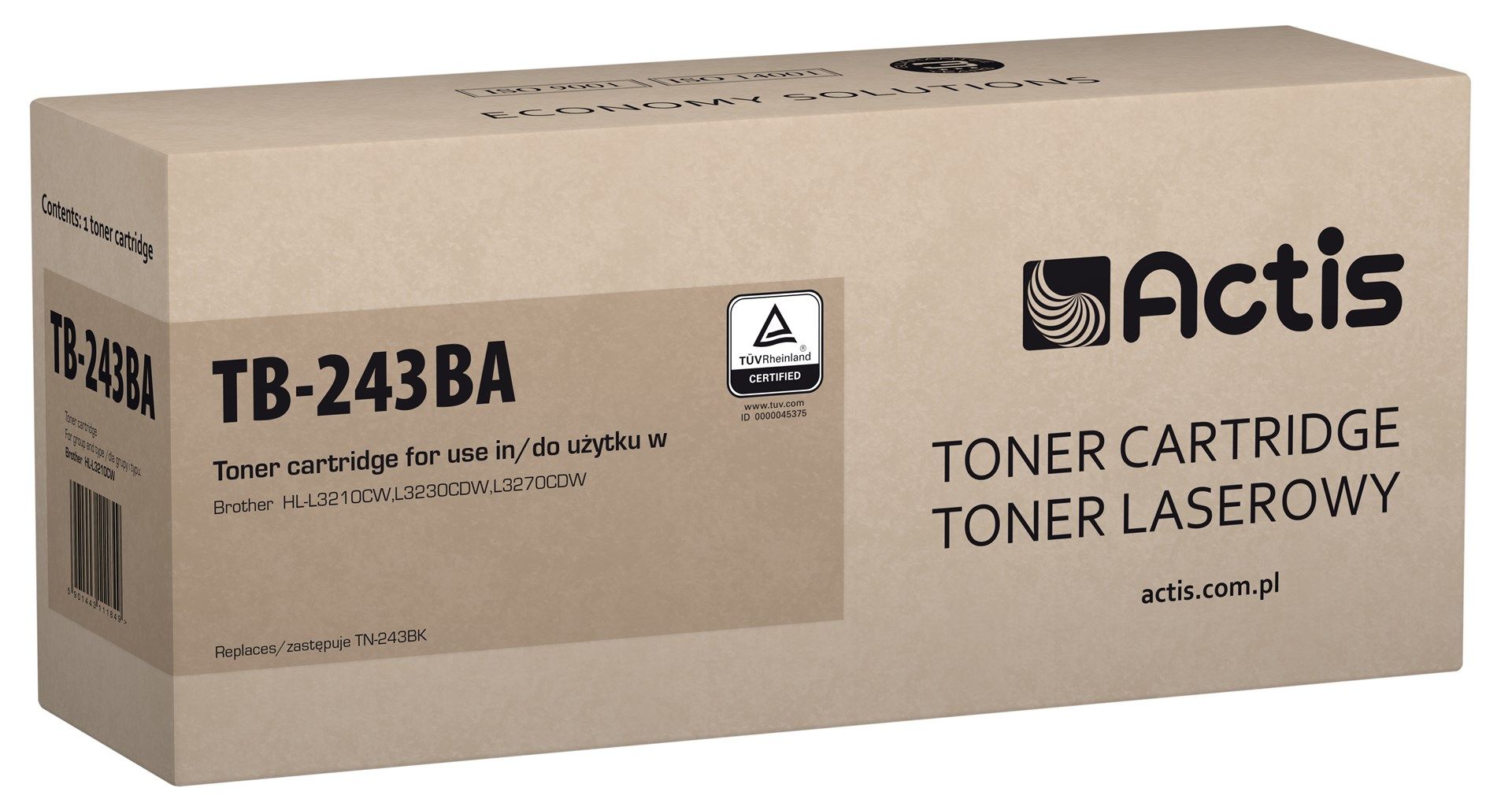 Cartus toner Actis TB-243BA ,Negru ,1000 pagini (compatibil cu Brother TB-243BA) 