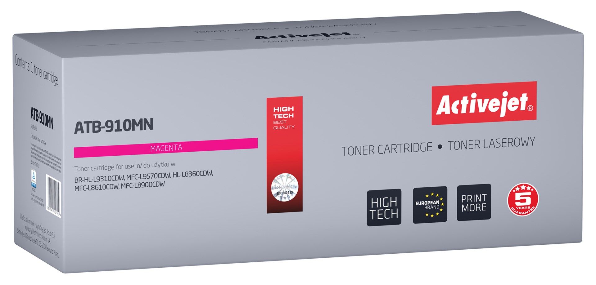Cartus toner Activejet ATB-910MN ,Magenta ,9 000 pagini (compatibil cu Brother ATB-910MN) 
