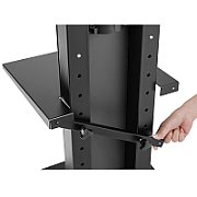 Maclean MC-865 Professional Modern TV Floor Stand with a Shelf for 37  - 70  Screens  max load 40kg  max VESA 600x400  Adjustable height  TV Entertainment Station