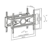 Uchwyt Maclean  Uniwersalny  Na dwa telewizory  Przód/tył  23-70   Max vesa 600x400  PROFI MARKET SYSTEM  Czarny  50kg  MC-703