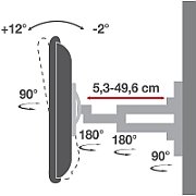 Techly 40-80 Ultra Slim Full Motion LCD TV Wall Mount Bracket Black  ICA-PLB 172L
