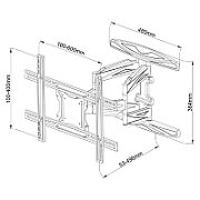 Techly 40-80 Ultra Slim Full Motion LCD TV Wall Mount Bracket Black  ICA-PLB 172L