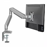 Ergo Office Aluminium Monitor Mount with Gas Spring  Double Arm  VESA 75x75/100x100  17 -32  10 kg Silver  ER-447
