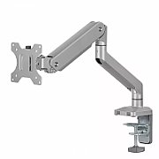 Ergo Office Aluminium Monitor Mount with Gas Spring  Double Arm  VESA 75x75/100x100  17 -32  10 kg Silver  ER-447