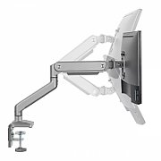 Ergo Office Aluminium Monitor Mount with Gas Spring  Double Arm  VESA 75x75/100x100  17 -32  10 kg Silver  ER-447