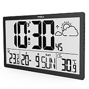 GreenBlue Extra Large LCD Wall Clock  Temperature  Date  GB218