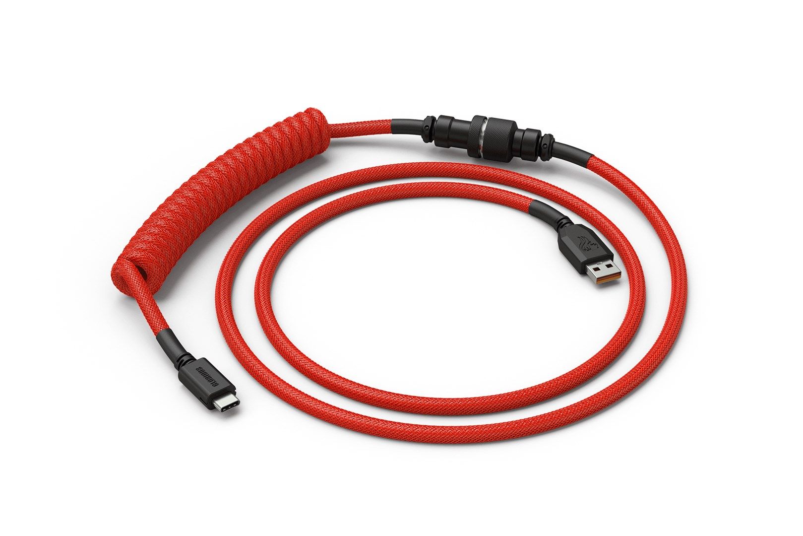 Glorious Coiled Cable Crimson Red  USB-C to USB-A  1.37m - red/black
