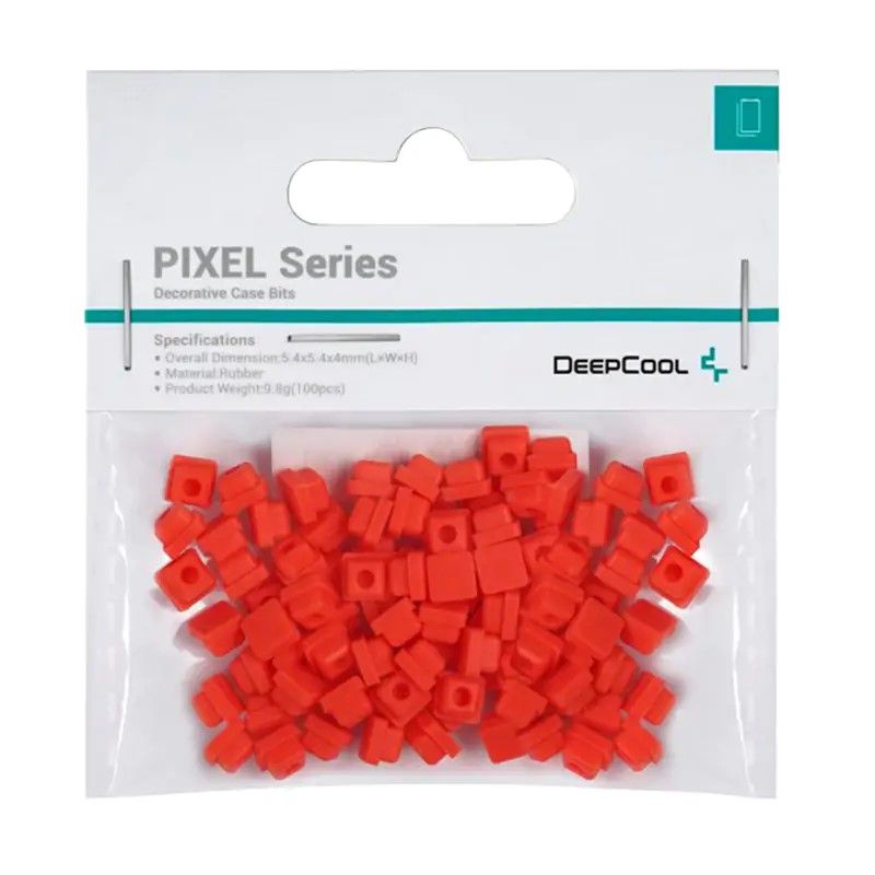 Accesoriu decorativ pt. carcasa DeepCool  PIXEL RD , silicon, 5.4x5.4x4mm, pachet 100 buc, rosu,  R-PIXEL-RD100-G-1  6933412796725