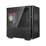 CARCASA DeepCool  CH360 , Mini Tower, ATX, fara sursa, 3xfan, USB 3.2 gen 1 x 1, USB 2.0 x 2, audio, PSU shroud, 4 sloturi expansiune, iluminare ARGB, negru,  R-CH360-BKAPE3-G-1  (timbru verde 0.24lei)