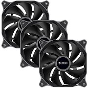 Set 3 ventilatoare PCCooler  DN 80 , 80mm, 1400 RPM, hydraulic bearing, 18.21 cfm, , 3-pin, negru,  DN 80 BK 3 IN 1 