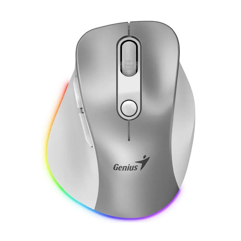 MOUSE Genius,  Ergo 9000S, PC sau NB, wireless, BT+2.4GHz, optic, 2400 dpi, butoane/scroll 6/1, , alb sidefat,  31030039400  (timbru verde 0.18 lei)
