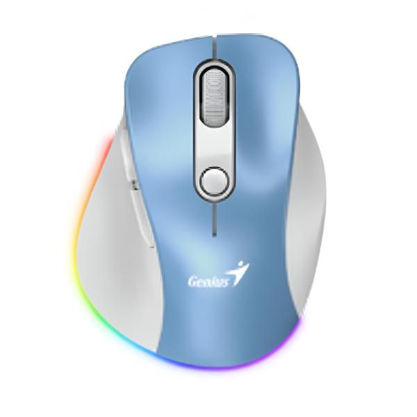 MOUSE Genius,  Ergo 9000S, PC sau NB, wireless, BT+2.4GHz, optic, 2400 dpi, butoane/scroll 6/1, , albastru,  31030039401  (timbru verde 0.18 lei)