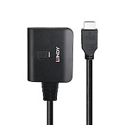 Cablu Lindy 2 porturi HDMI 4K60, latime de banda suportata 18Gbps, Chipset: GSV2006, lungime cablu 500 mm  negru